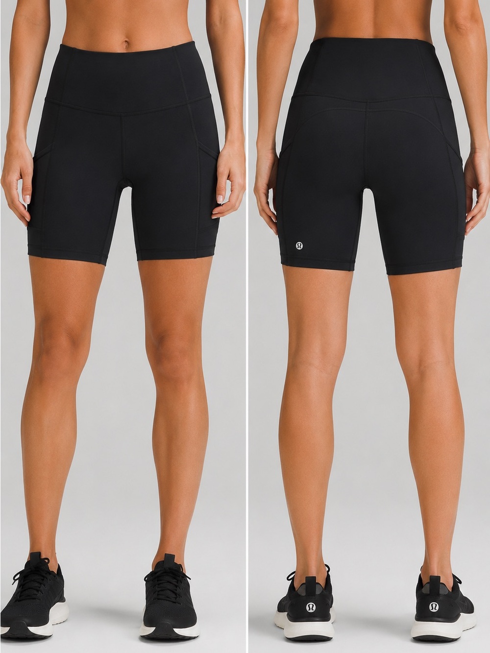 Lululemon Black Fast Free High-Rise Bike Shorts 9”Pockets Women's Size 4